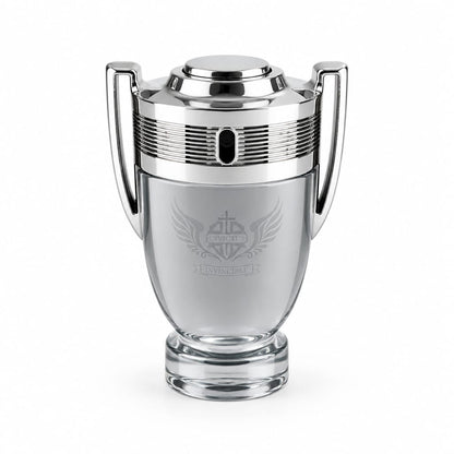 Invincible V14 silver trophy-shaped perfume bottle