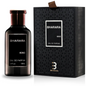 Bharara King dark bottle with a bronze-colored cylindrical cap and silver-bordered label beside a black patterned box with a brown ribbon tab on a white background.