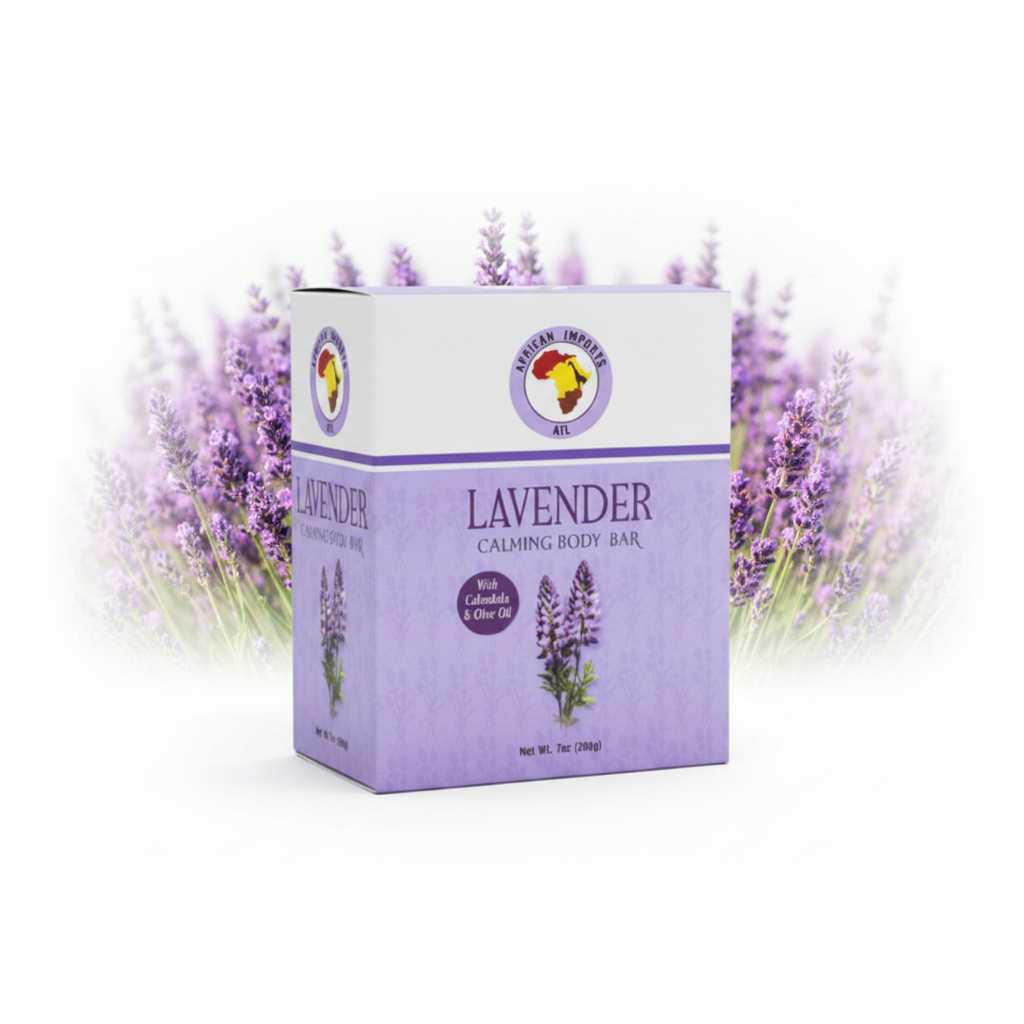 African Imports ATL LAVENDER CALMING BODY Soap Bar 1ct