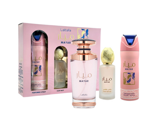 Lattafa Mayar Pink Gift Set Sprays + Perfume 3ct