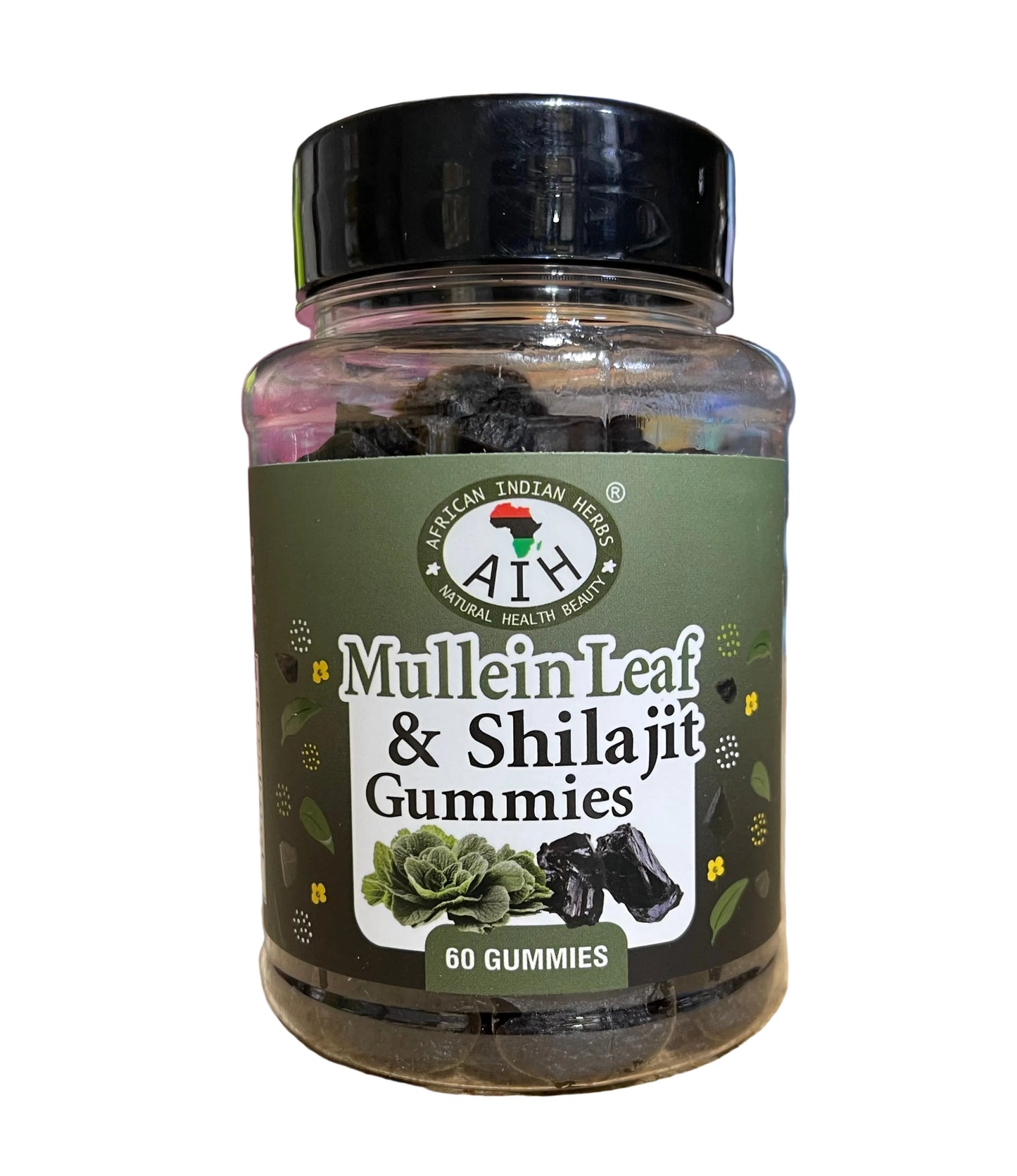 African Indian Herbs Mullein Leaf & Shilajit Gummies 60ct Jar