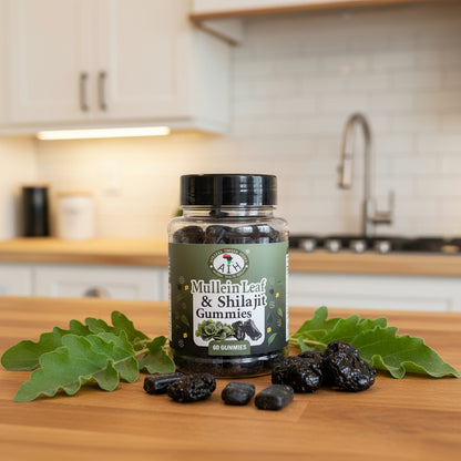 African Indian Herbs Mullein Leaf & Shilajit Gummies 60ct Jar