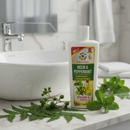 AL-RIYAN Organic Neem & Peppermint Shampoo + Conditioner 13oz