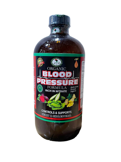 African Indian Herbs Blood Pressure Formula bottle with black and green Blood Pressure Formula label