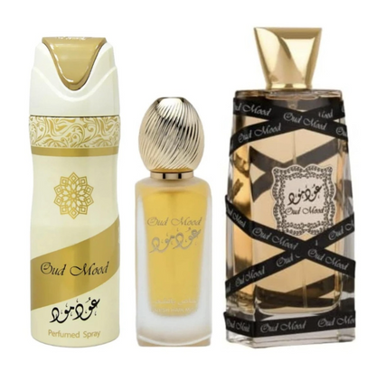 Lattafa Oud Mood Gift Set Sprays + Perfume 3ct