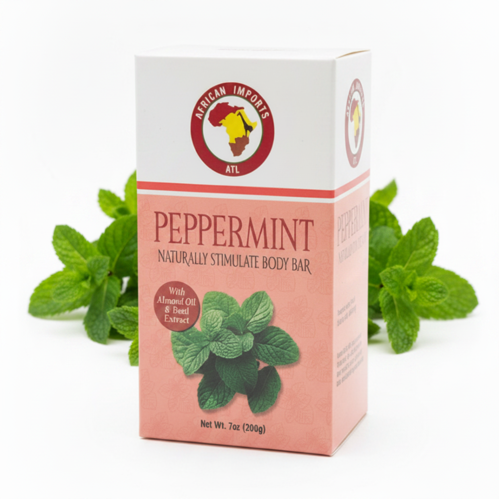 African Imports ATL PEPPERMINT NATURALLY STIMULATE BODY Soap Bar 1ct