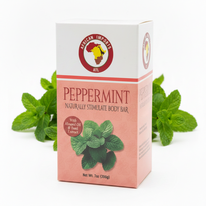 African Imports ATL PEPPERMINT NATURALLY STIMULATE BODY Soap Bar 1ct