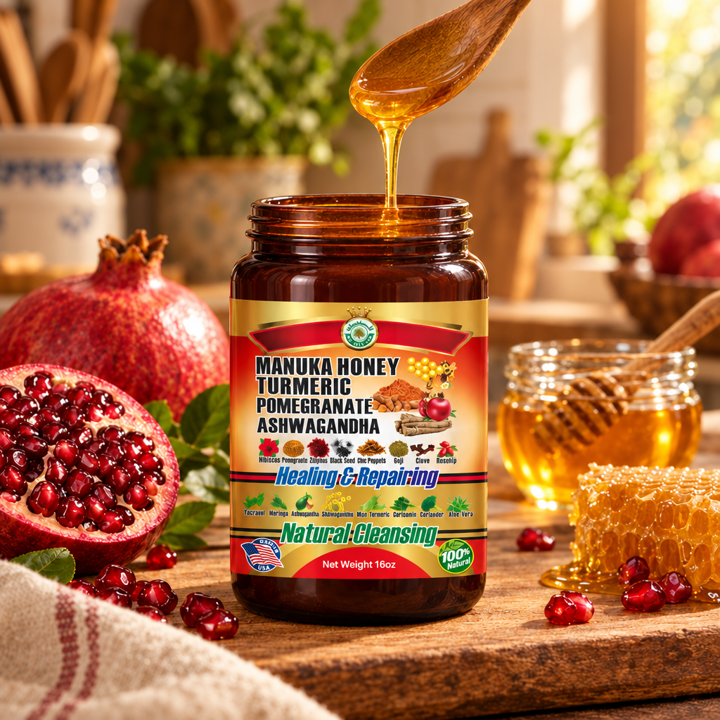 AL-RIYAN Manuka Honey Turmeric, Pomegranate, Ashwagandha 16oz