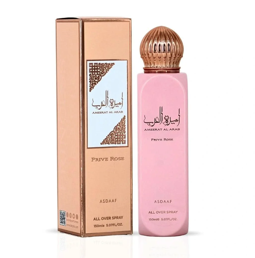 Lattafa All Over Spray Ameerat Al Arab Prive Rose 150ml Body Spray