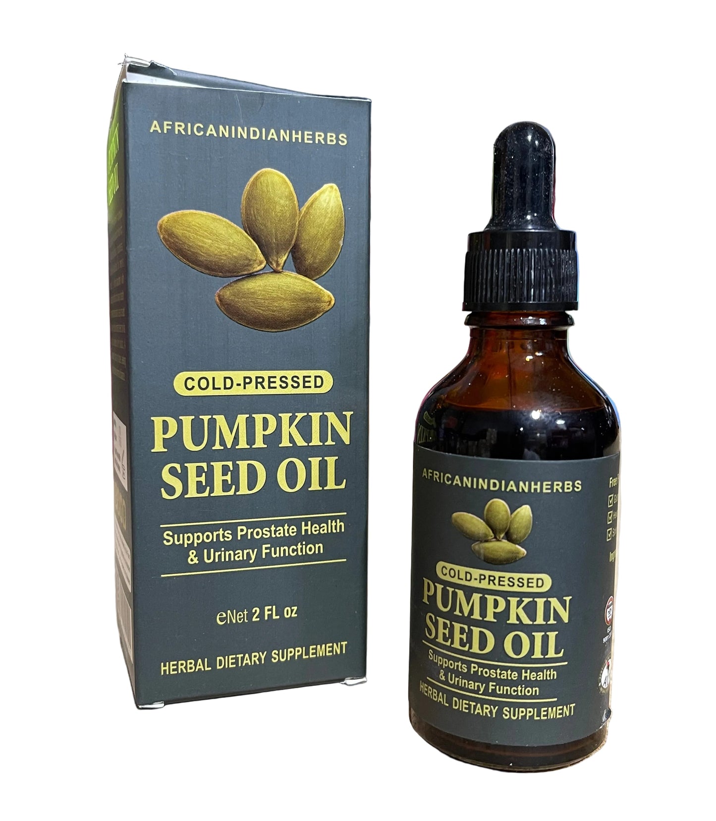 African Indian Herbs Cold Pressed Pumpkin Seed Oil 2floz Bottle