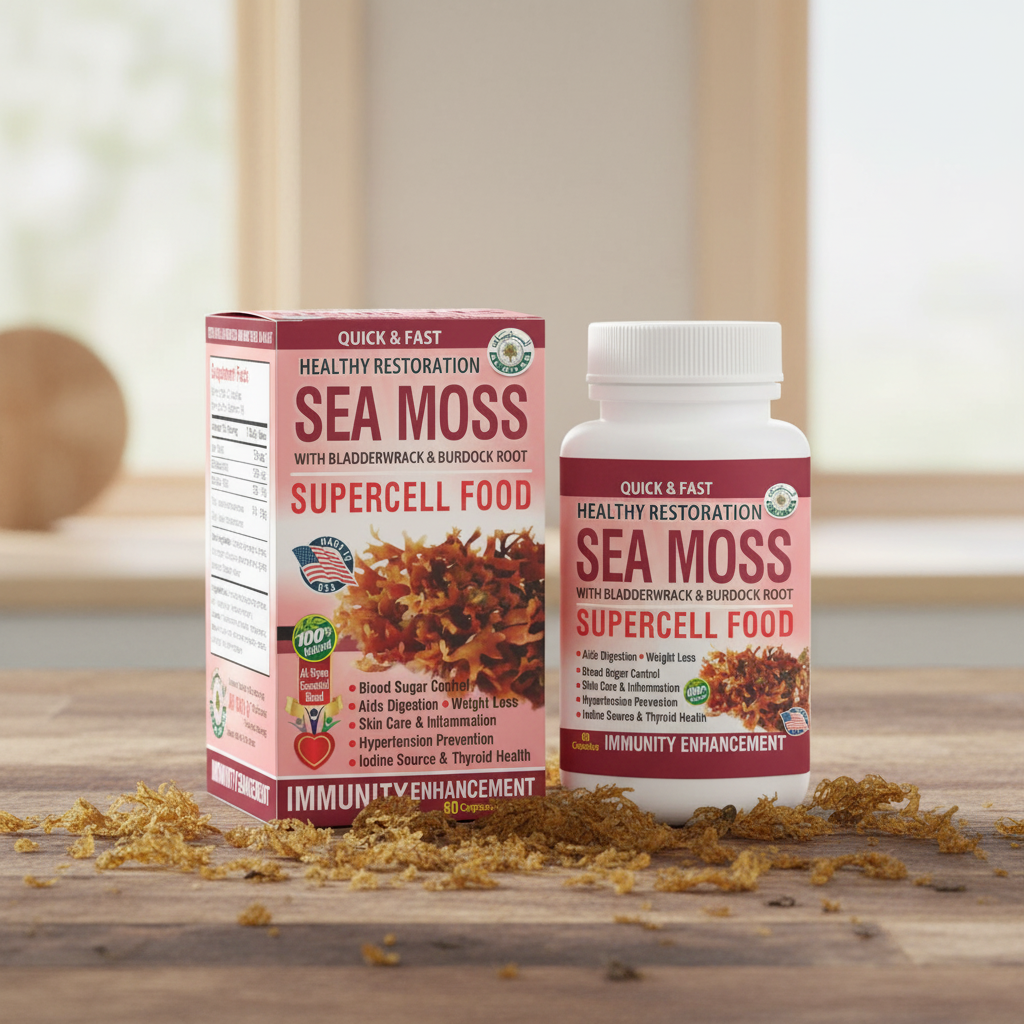 AL-RIYAN Sea Moss Supercell Food Supplement 60ct Capsules