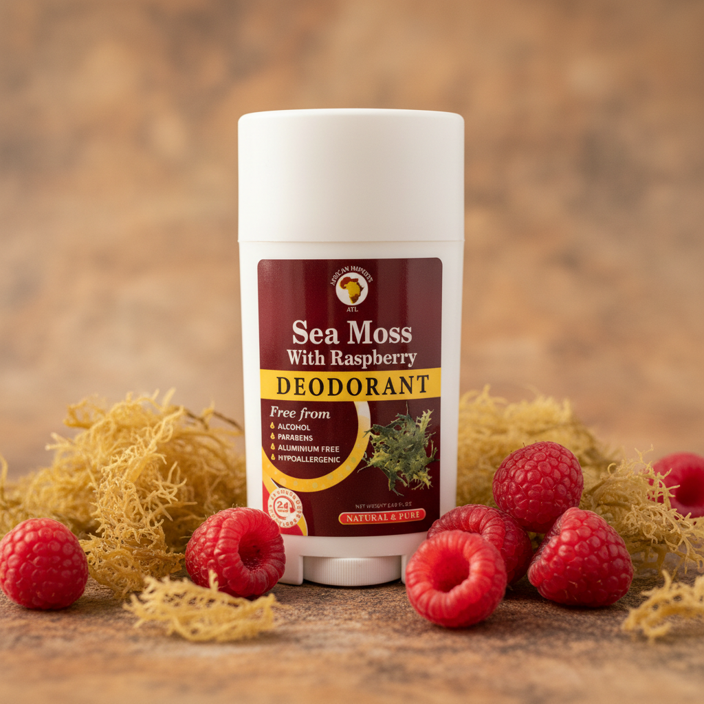 AFRICAN IMPORTS ATL NATURAL AND PURE DEODORANT 2.65oz | SEA MOSS WITH RASPBERRY