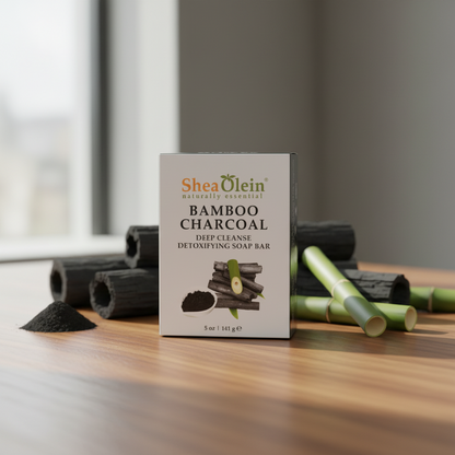SHEA OLEIN ACTIVATED BAMBOO CHARCOAL SOAP BARS 6CT - SmellsPlus