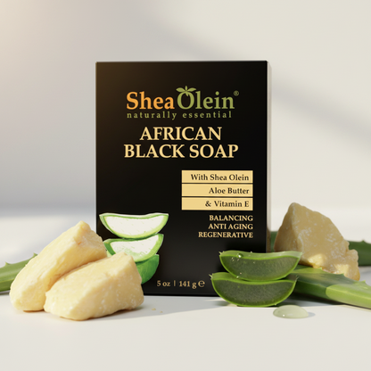 SHEA OLEIN AFRICAN BLACK SOAP BARS 6CT - SmellsPlus