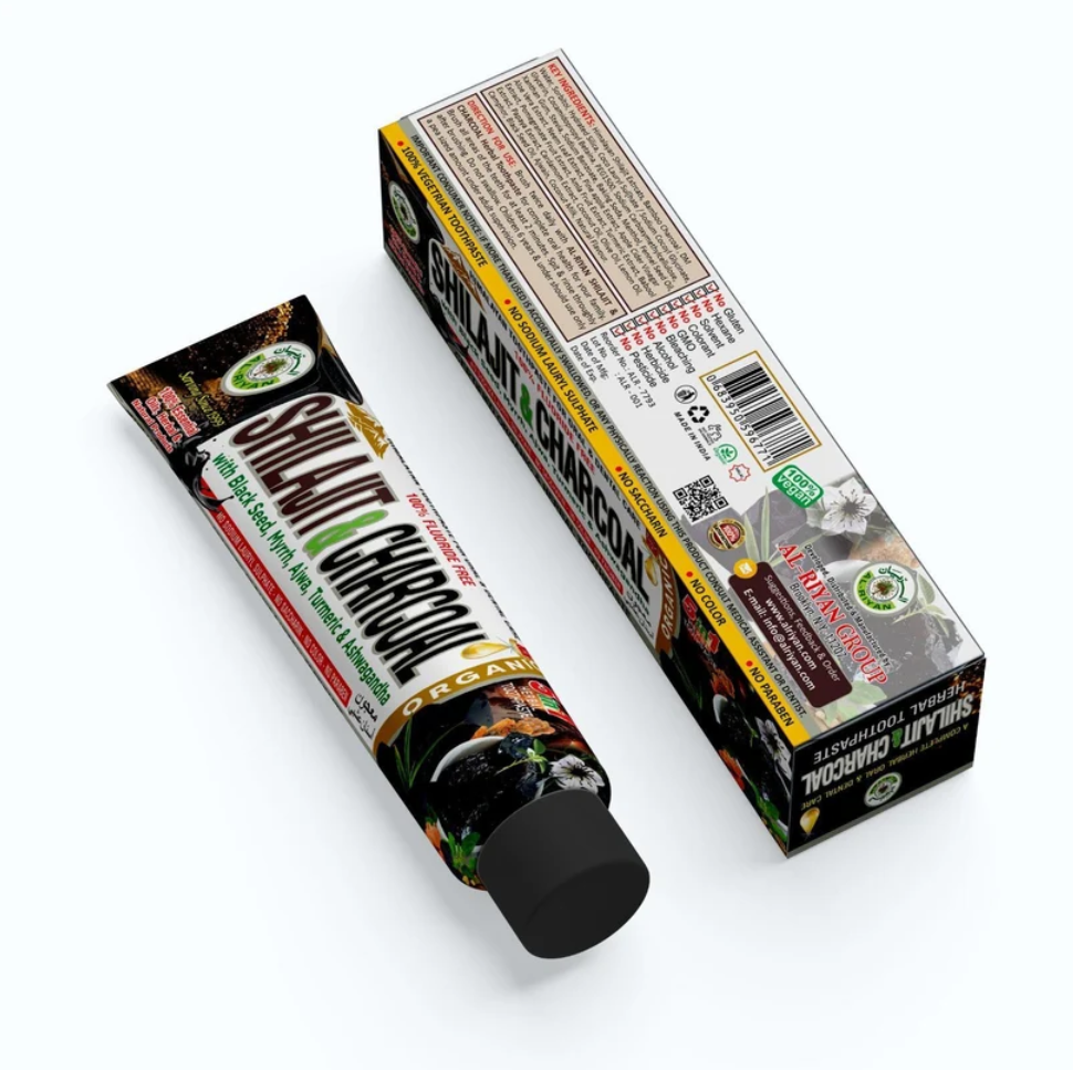 Al-Riyan Shilajit & Charcoal 5 in 1 Herbal toothpaste 1ct Single