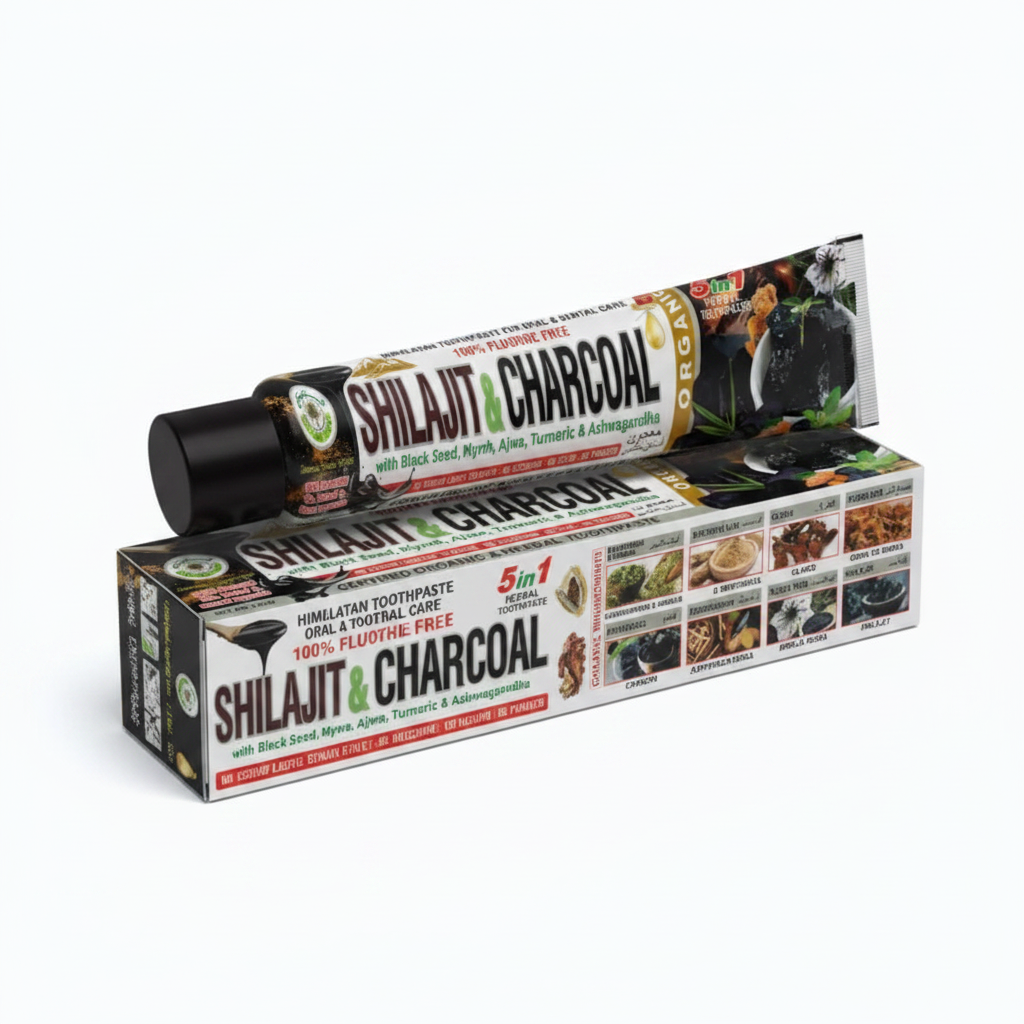 Al-Riyan Shilajit & Charcoal 5 in 1 Herbal toothpaste 1ct Single