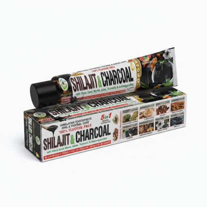 Al-Riyan Shilajit & Charcoal 5 in 1 Herbal toothpaste 1ct Single