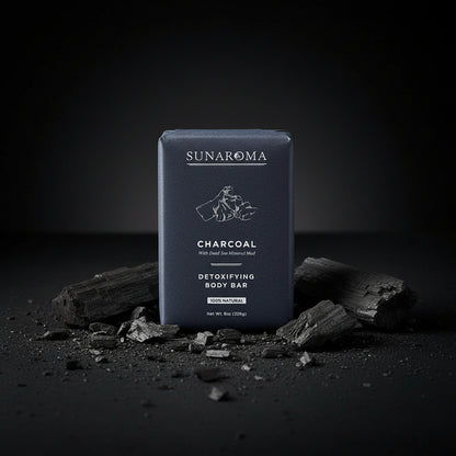 SUNAROMA GENTLE SOAP BAR 8oz 6ct CHARCOAL - SmellsPlus