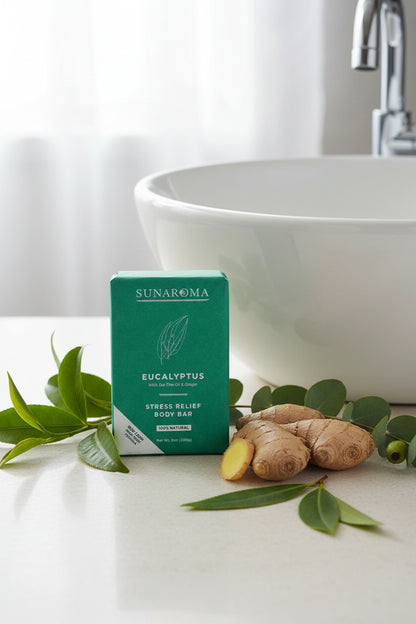 SUNAROMA GENTLE SOAP BAR 8oz 6ct EUCALYPTUS - SmellsPlus