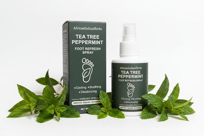 African Indian Herbs Tea Tree Peppermint Foot Refresh Spray 4floz Spray