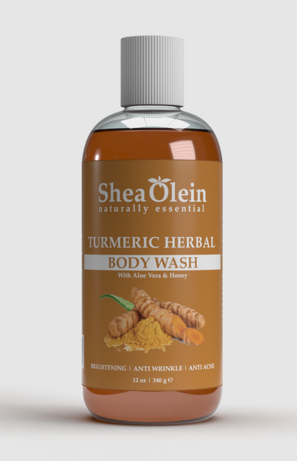 SHEA OLEIN BODY WASH 12oz BOTTLE | TURMERIC HERBAL