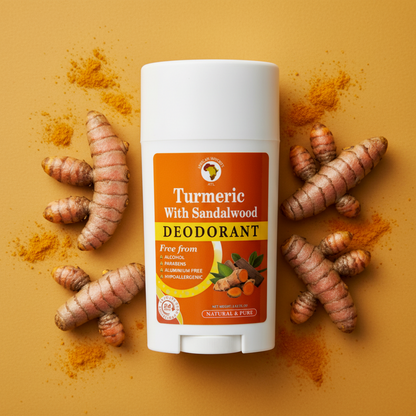 AFRICAN IMPORTS ATL NATURAL AND PURE DEODORANT 2.65oz | TURMERIC WITH SANDALWOOD
