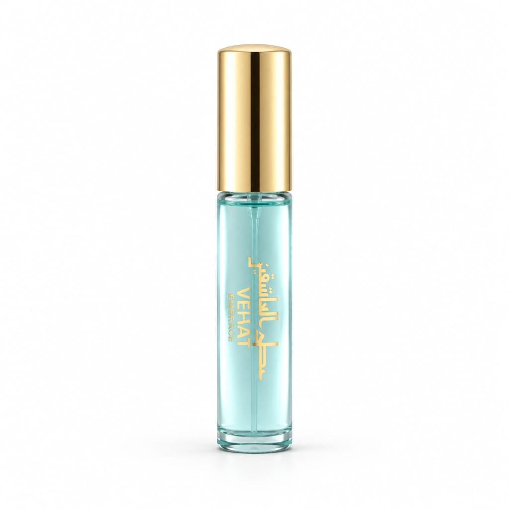 Velvet Embrace V24 slim turquoise fragrance spray with gold cap