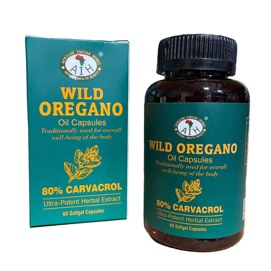 African Indian Herbs Wild Oregano Oil Gel Capsules 60ct Jar