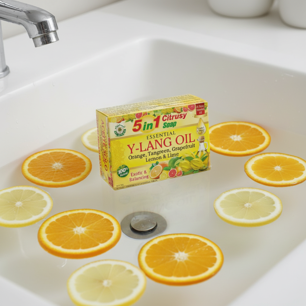 Al-Riyan Essential Y-Lang Oil 5 In 1 Citrusy Soap Bar 1ct